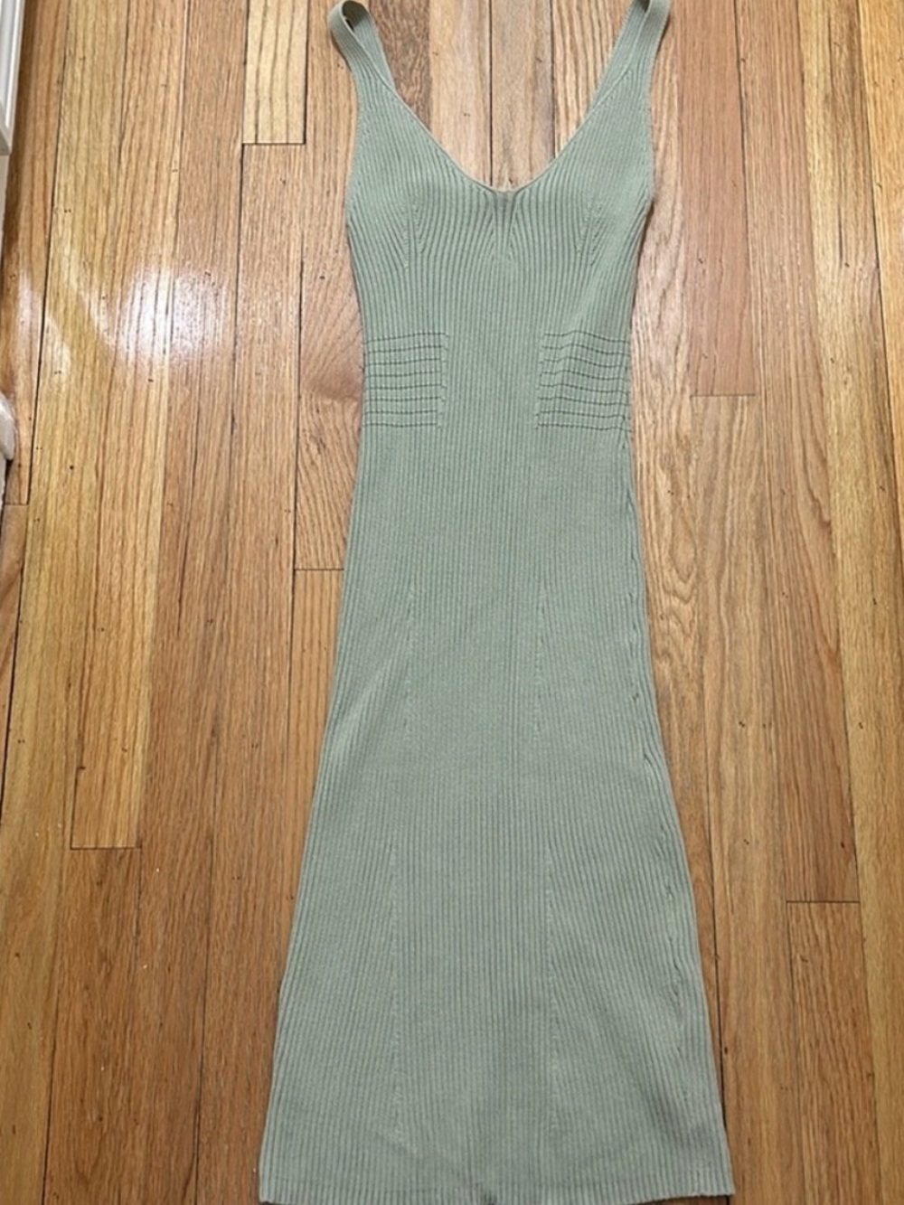 Guess Ribbed Maxi Dress in Sage Green